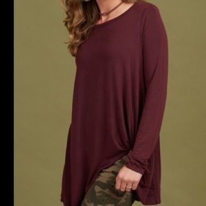 Draped long sleeve